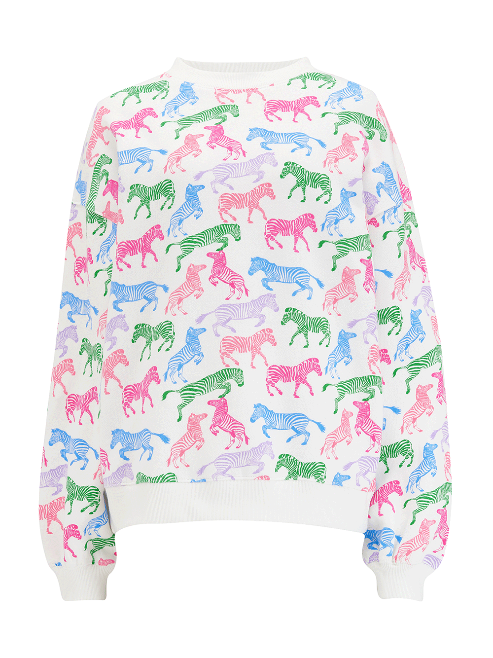Eadie Relaxed Sweatshirt - OFF WHITE COLOURFUL ZEBRA PRINT