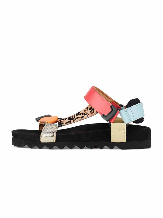 Sandal Tooth Wedge - MULTI LEOPARD