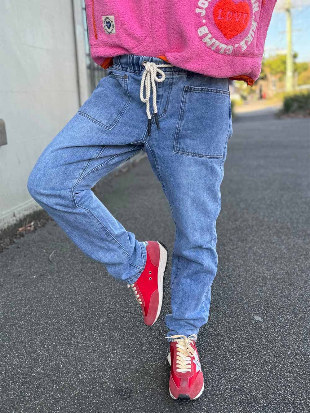 Stonewash Track Jean
