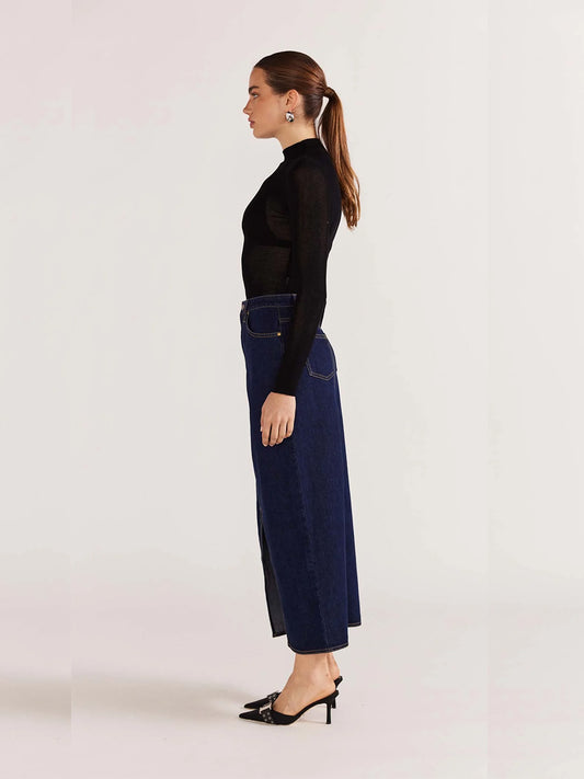 Vara Denim Midi Skirt