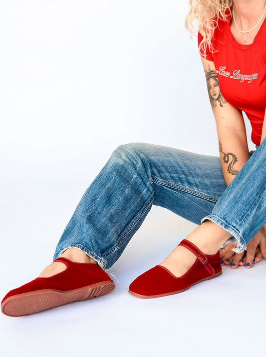 Velvet Shoe - CHERRY