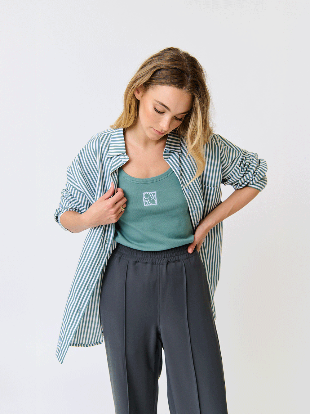 Weston Pant - STEEL/CREAM