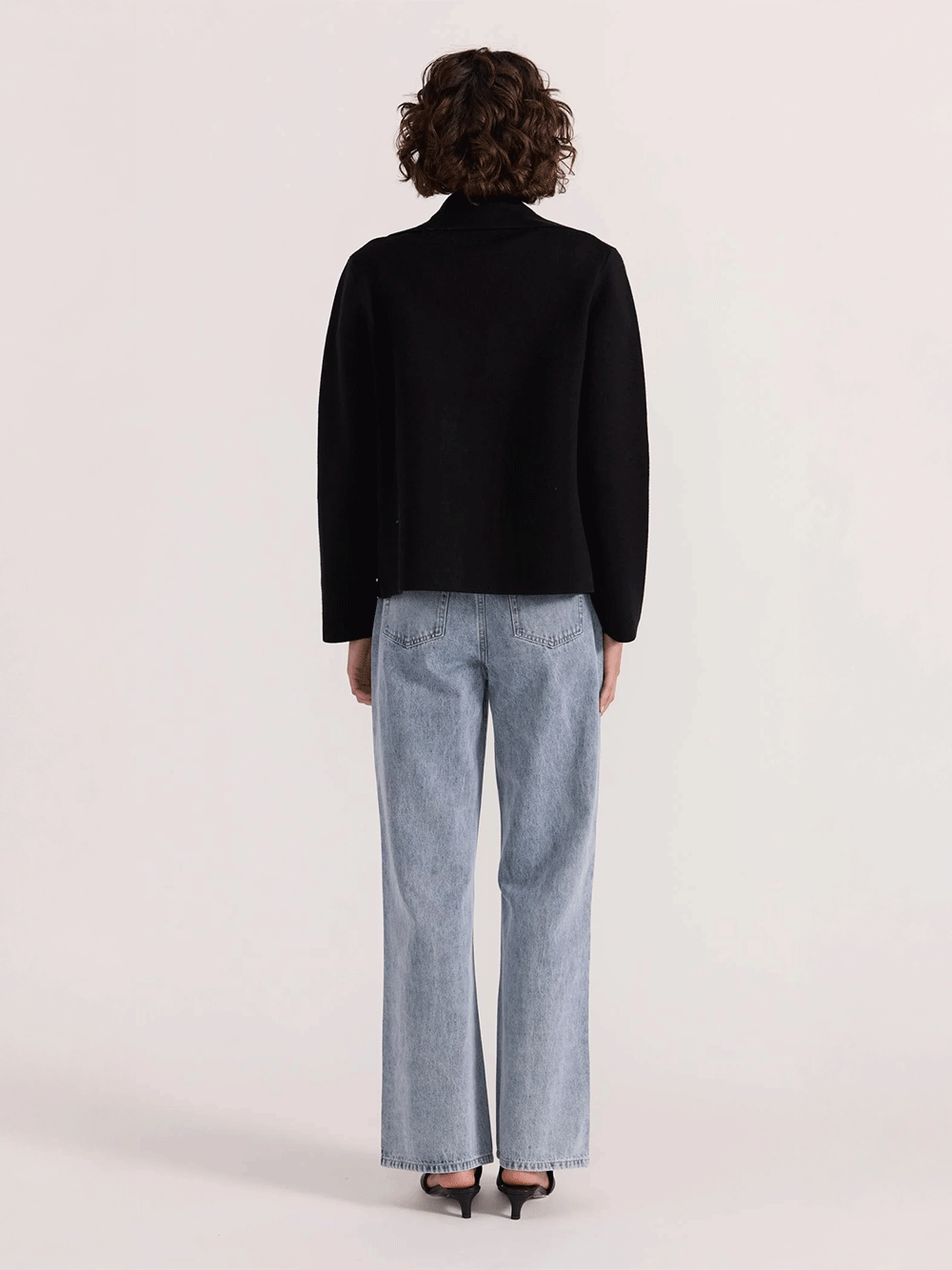 Aiden Crop Coatigan - BLACK