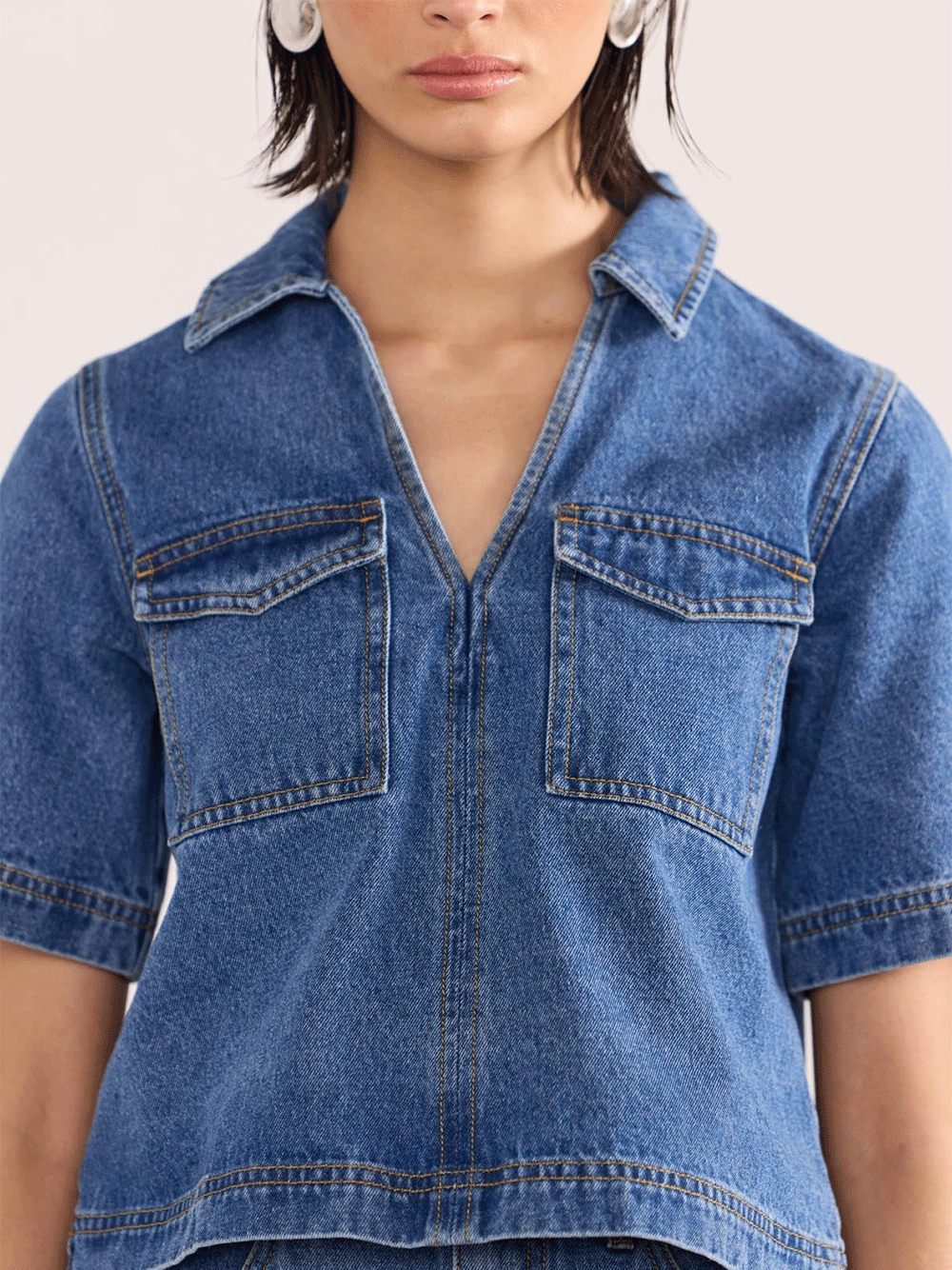 Alden Crop Denim Shirt