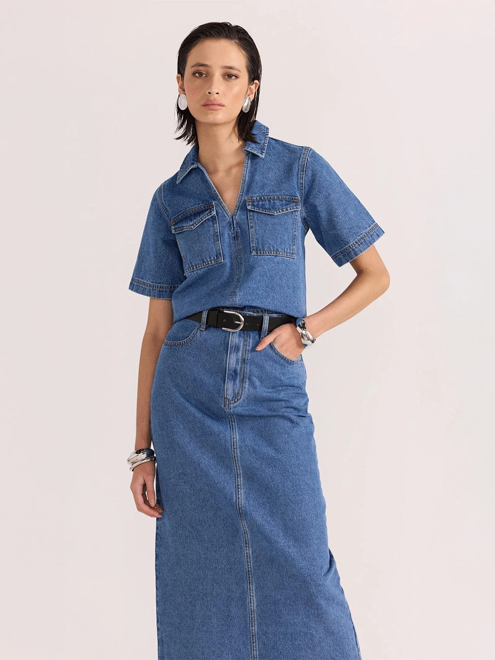 Alden Crop Denim Shirt