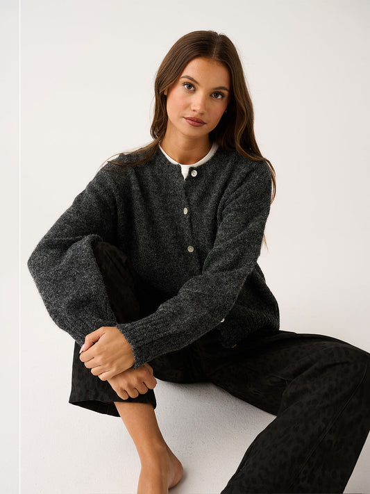 Aurora Knit Cardigan - CHARCOAL