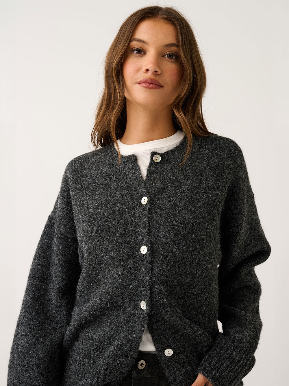 Aurora Knit Cardigan - CHARCOAL