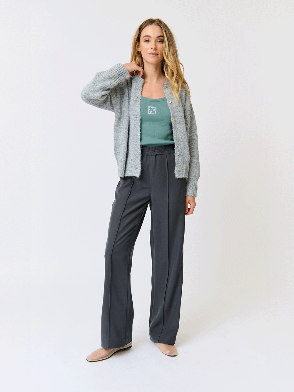 Weston Pant - STEEL/CREAM