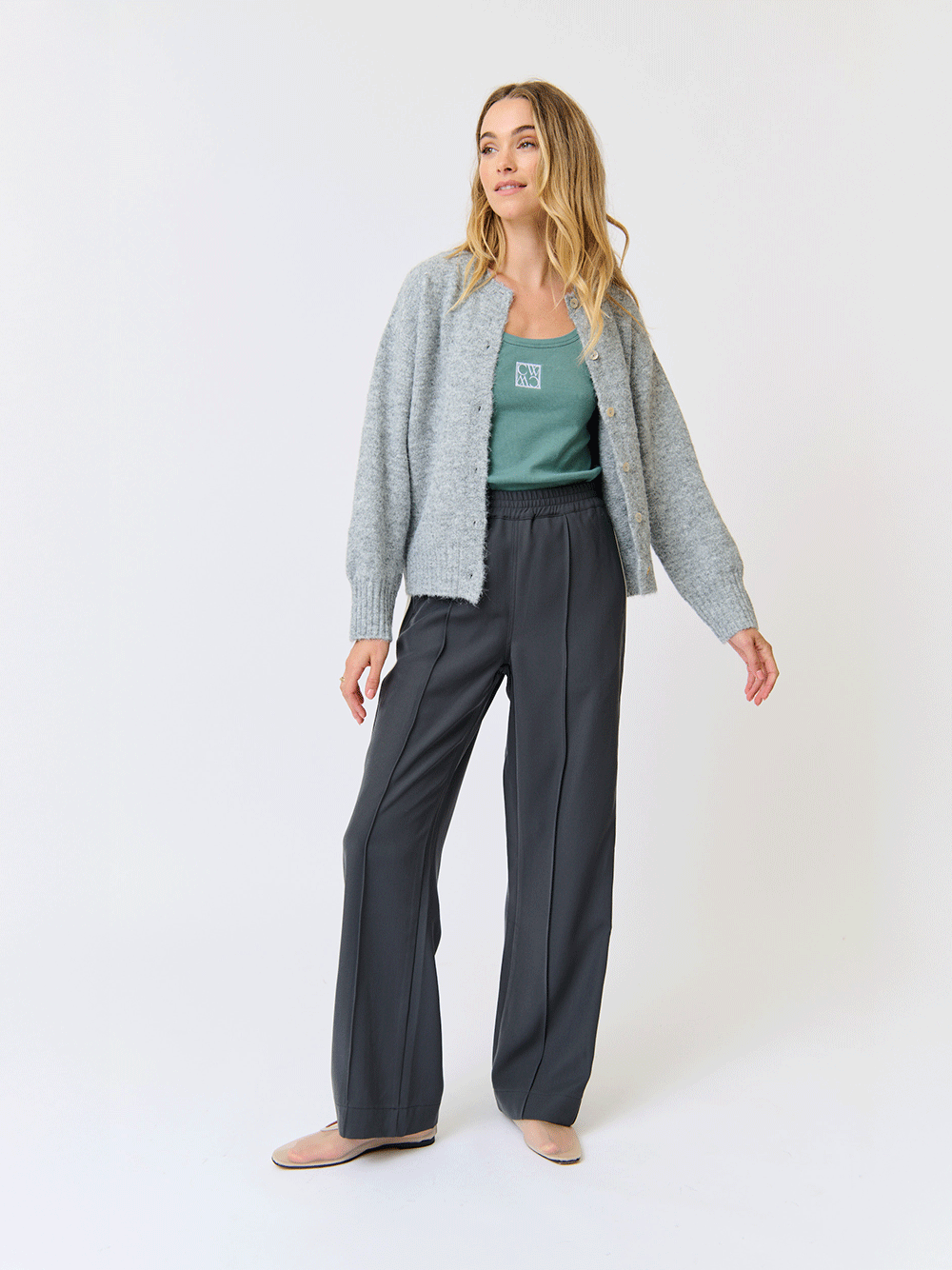 Weston Pant - STEEL/CREAM