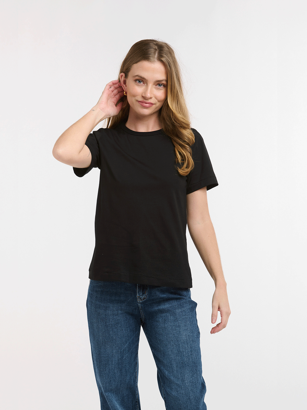 Crew Neck Tee - BLACK
