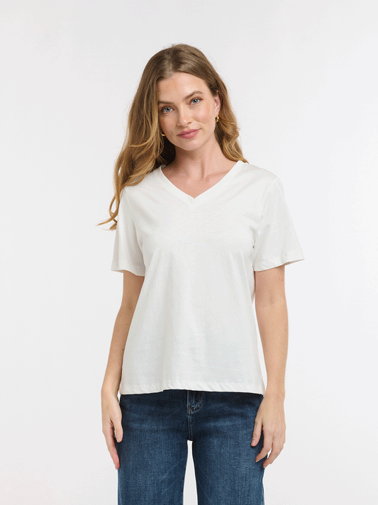 V-Neck Tee - WHITE