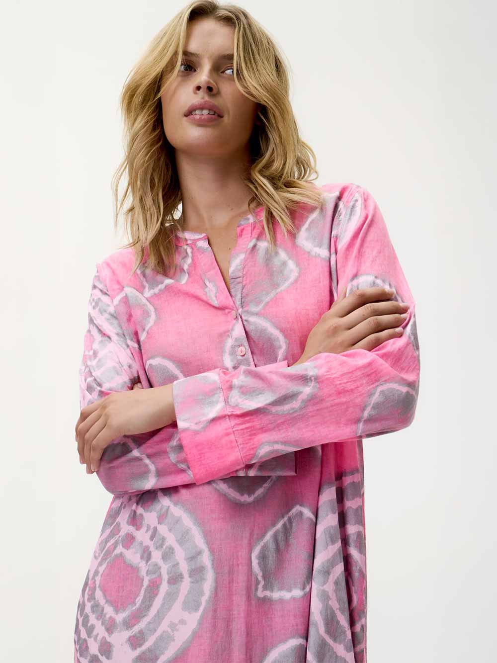 Bazaar Kaftan Dress - MOROCCAN FOIL PRINT - HOT PINK