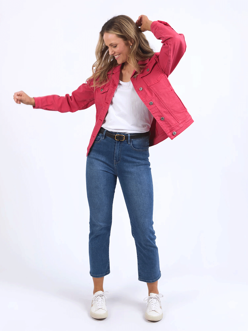Tilly Denim Jacket - BITTERSWEET RED