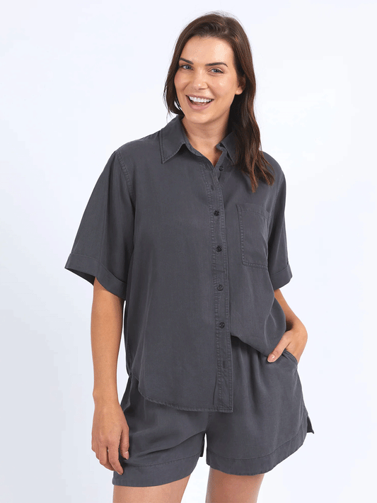 Bliss Washed Shirt - WASHED CHARCOAL