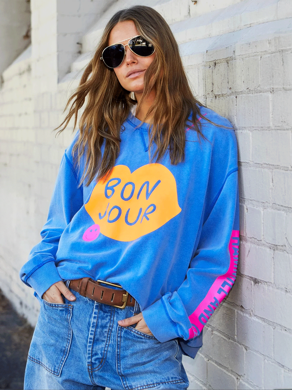 Bonjour Washed Blue Sweat