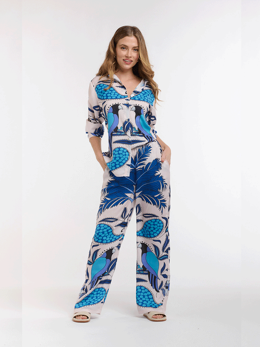 Sheryl Shirt - BLUE CARIBBEAN PARROT
