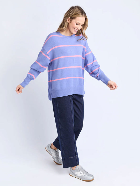 Charli Stripe Knit - CORNFLOWER