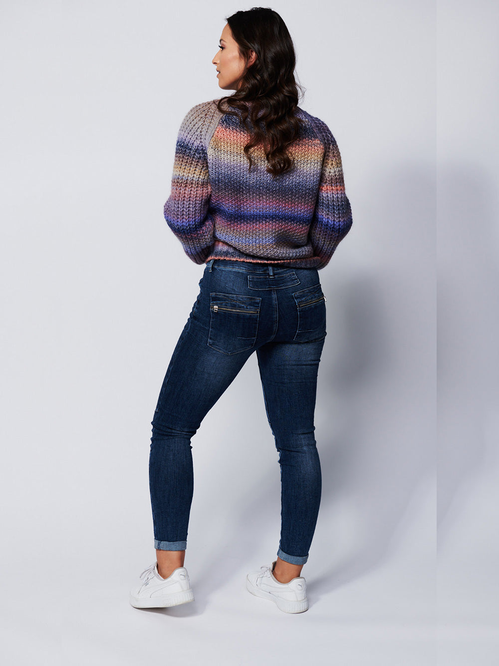 Colombia Round Neck Knit Sweater - PINK
