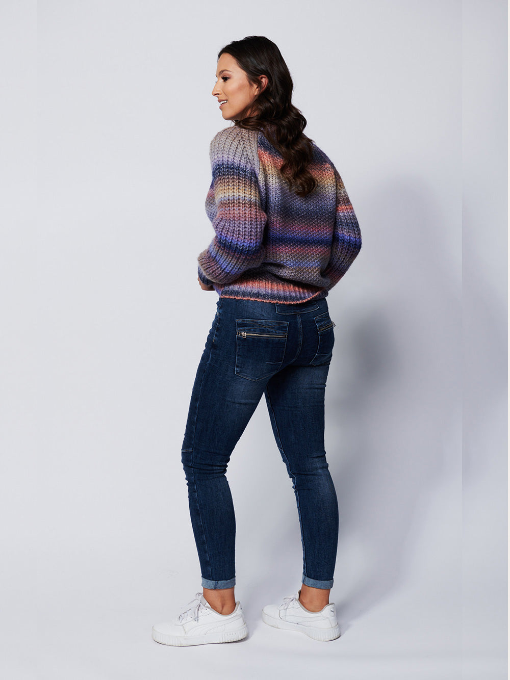 Colombia Round Neck Knit Sweater - PINK