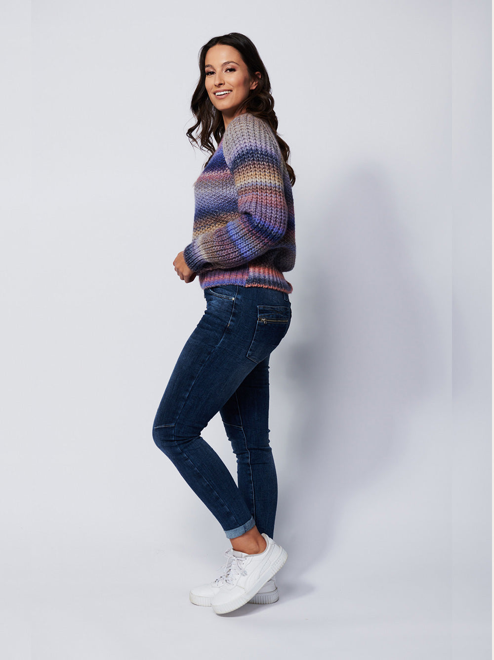 Colombia Round Neck Knit Sweater - PINK