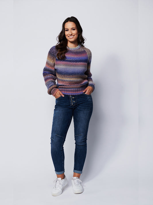 Colombia Round Neck Knit Sweater - PINK