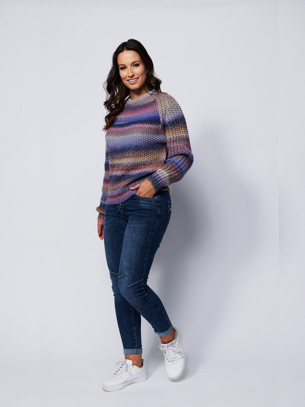 Colombia Round Neck Knit Sweater - PINK