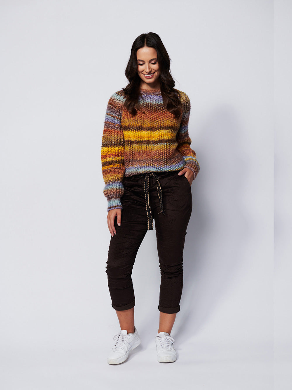 Colombia Round Neck Knit Sweater - EARTH