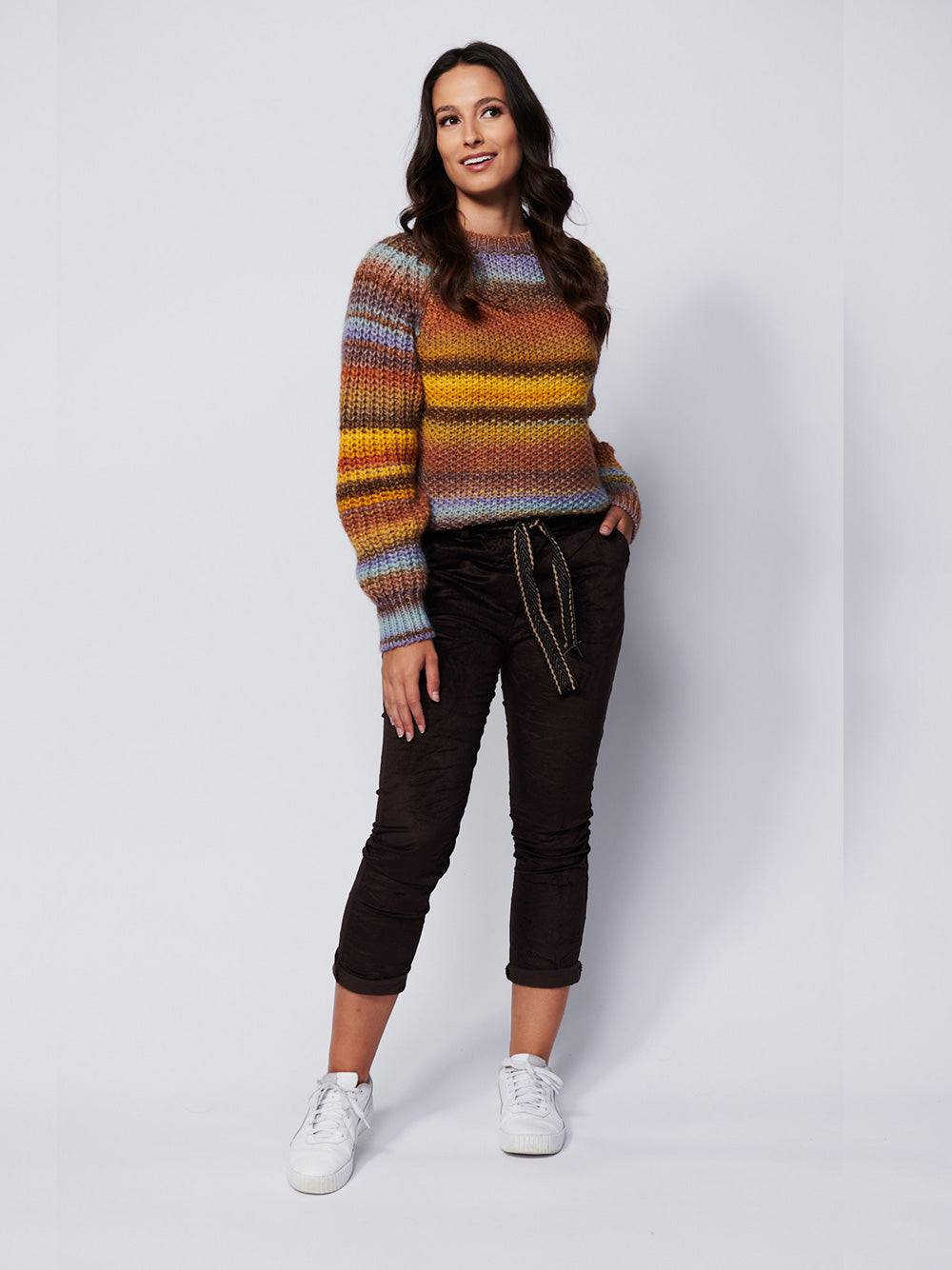 Colombia Round Neck Knit Sweater - EARTH