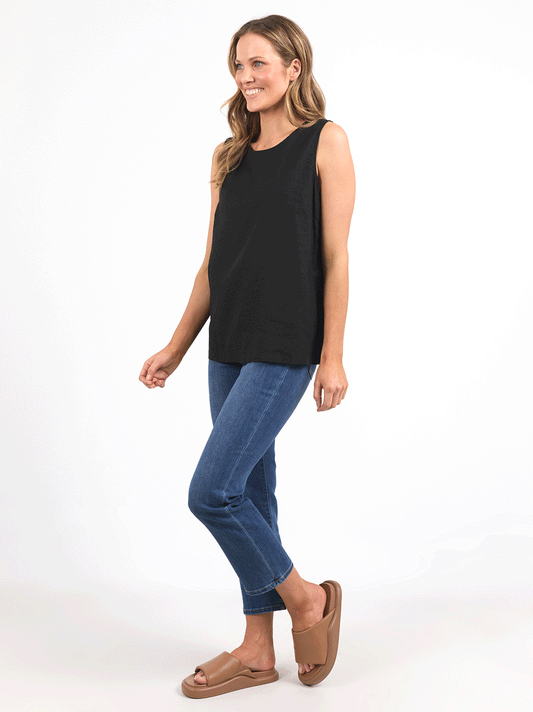 Curtis Woven Tank - BLACK