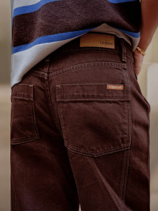 Demi Barrel Jean - BITTER CHOC