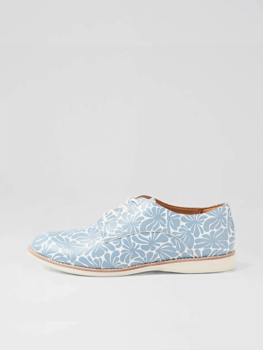 Derby Blue Flower Shoes