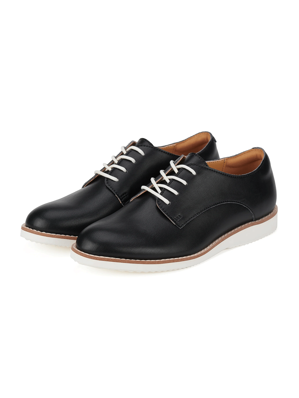 Derby Recycled Leather Shoes - BLACK