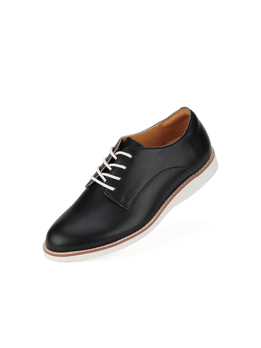Derby Recycled Leather Shoes - BLACK