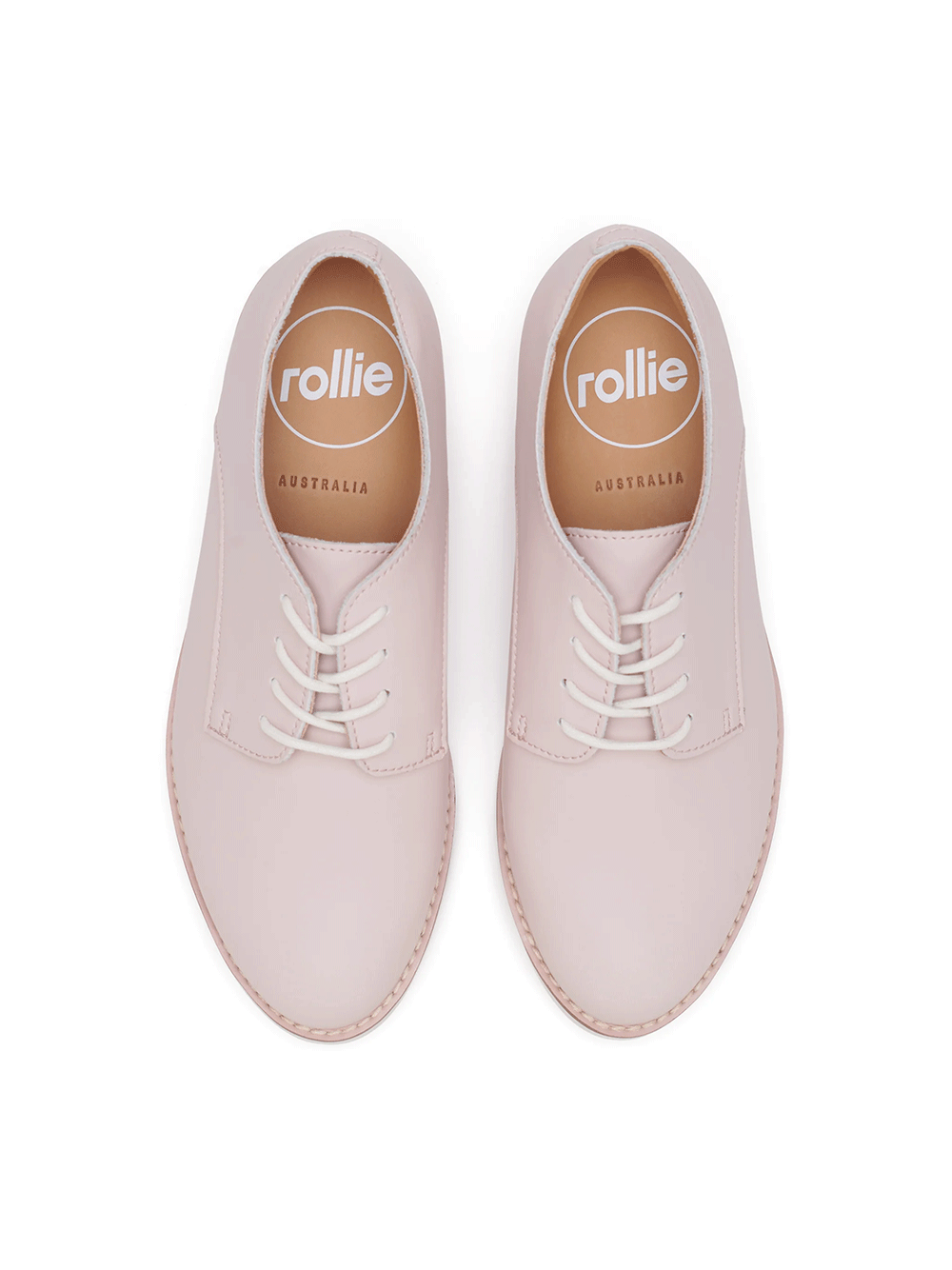 Derby Recycled Leather Shoes - SNOW PINK