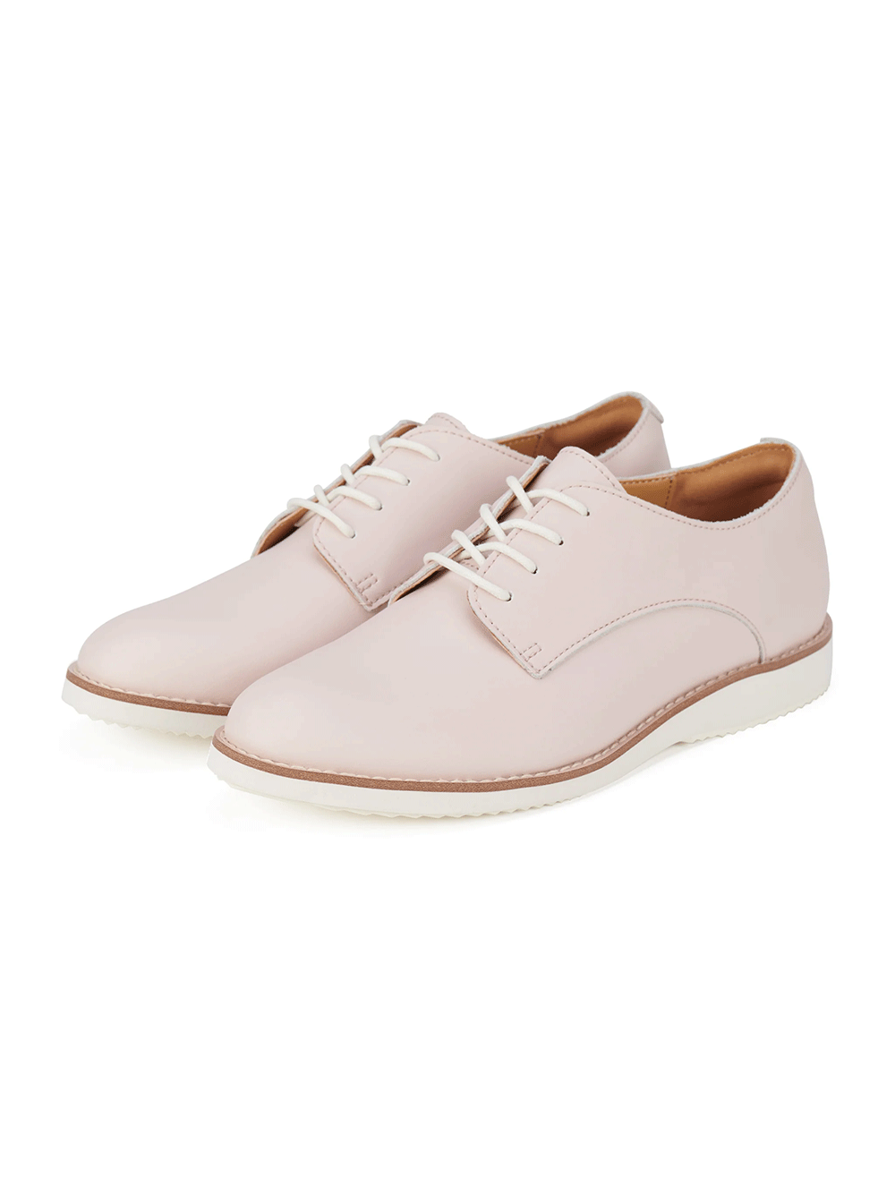 Derby Recycled Leather Shoes - SNOW PINK