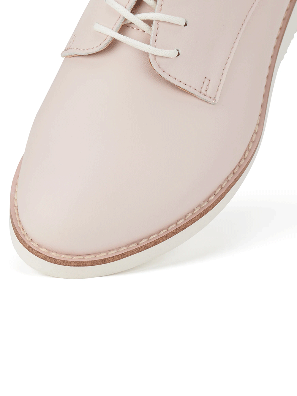 Derby Recycled Leather Shoes - SNOW PINK
