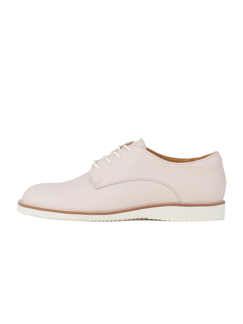 Derby Recycled Leather Shoes - SNOW PINK