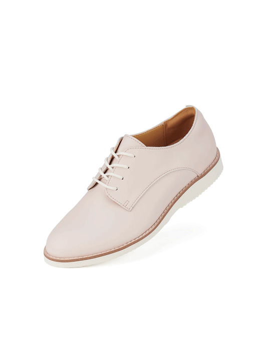 Derby Recycled Leather Shoes - SNOW PINK