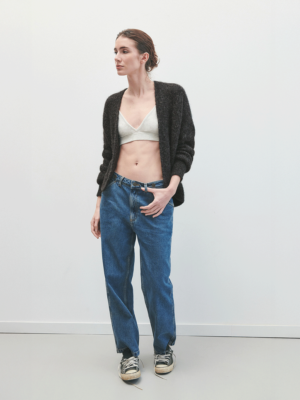 East Cardigan - CHARCOAL MELANGE