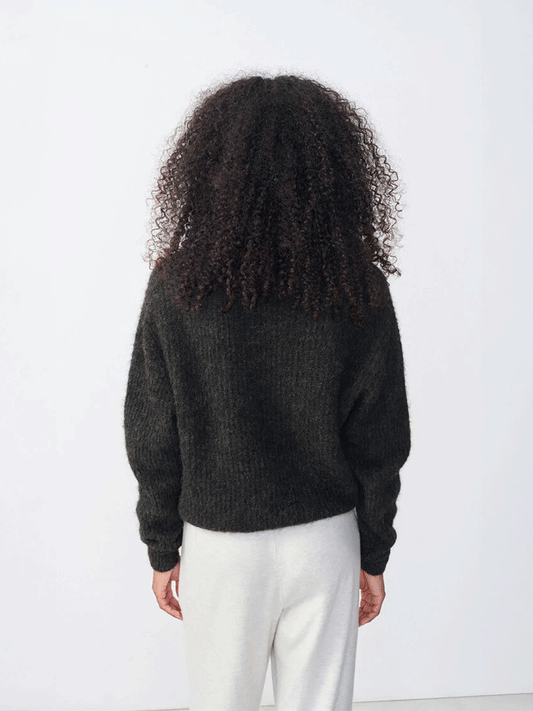East Round Neck Pullover - CHARCOAL MELANGE