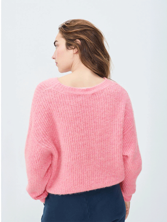 East Round Neck Pullover - ORCHID MELANGE