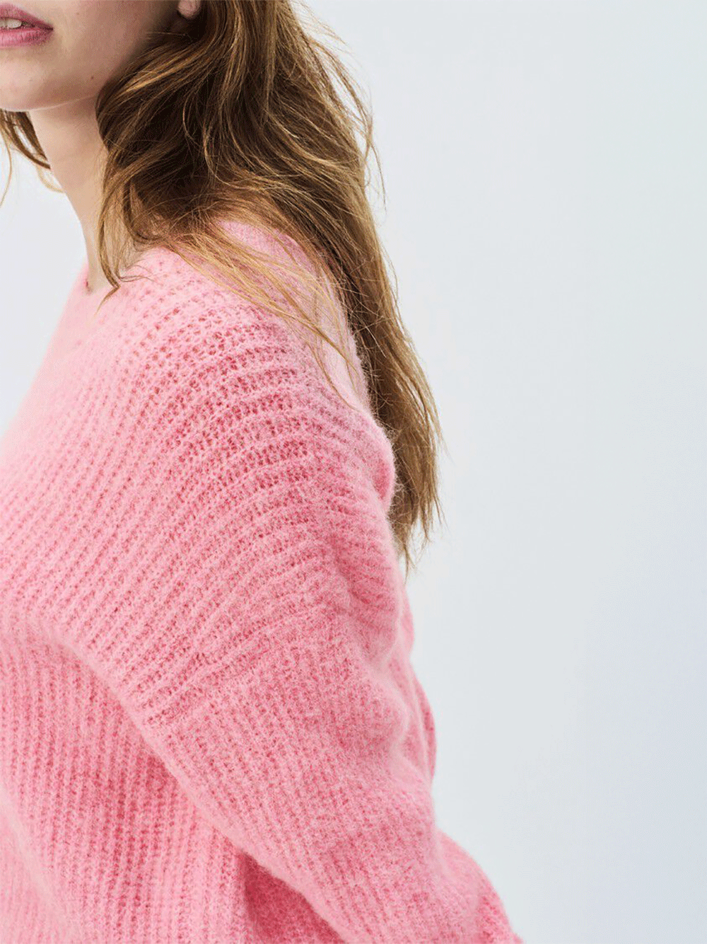 East Round Neck Pullover - ORCHID MELANGE