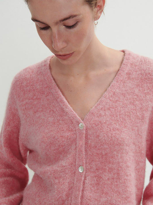 East Button Cardigan - ORCHID MELANGE