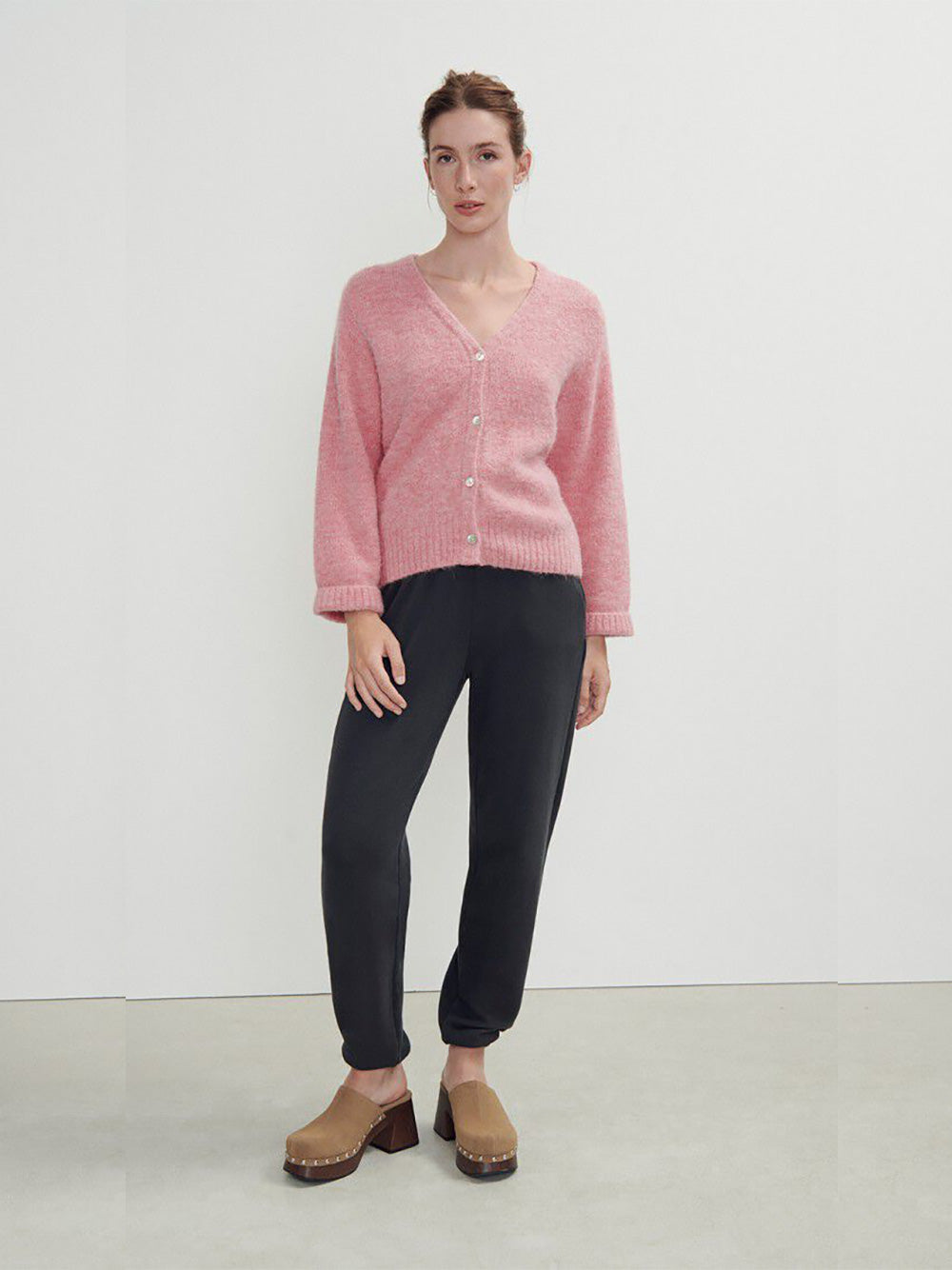East Button Cardigan - ORCHID MELANGE