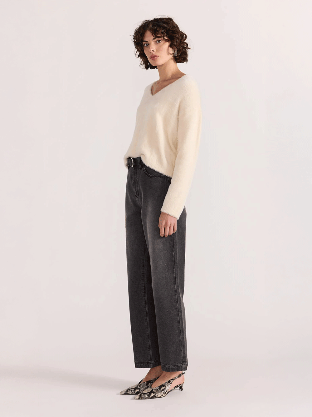 Ember Fluffy Knit Sweater - CREAM