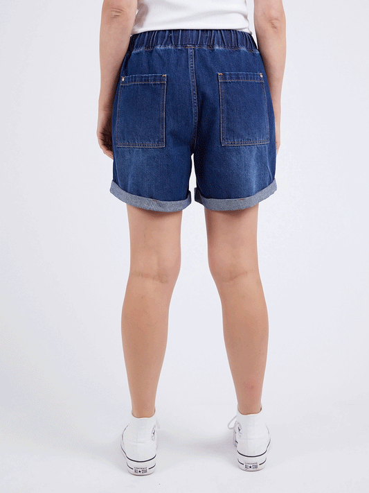 Emma Relaxed Denim Shorts - DARK WASH