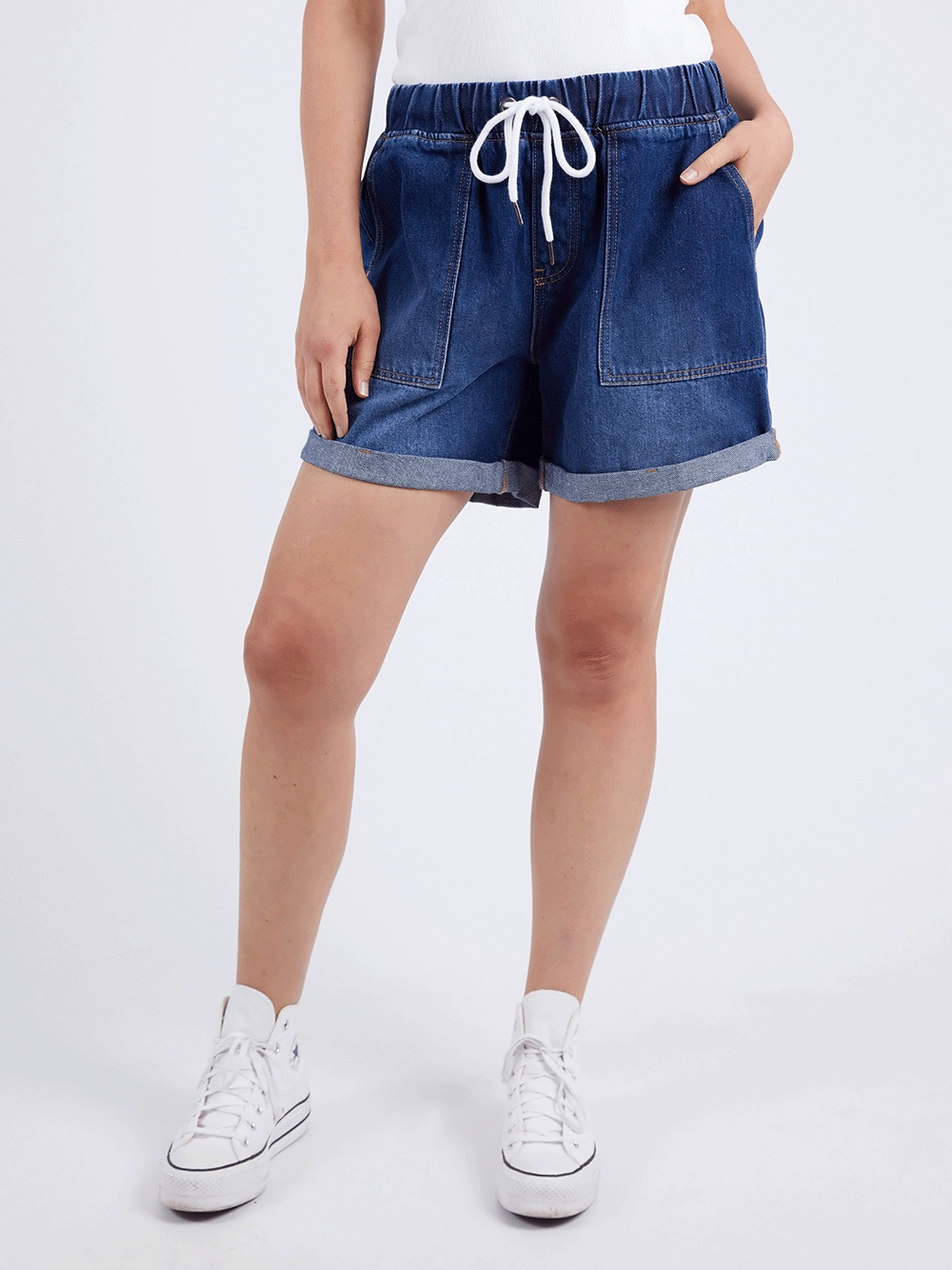 Emma Relaxed Denim Shorts - DARK WASH