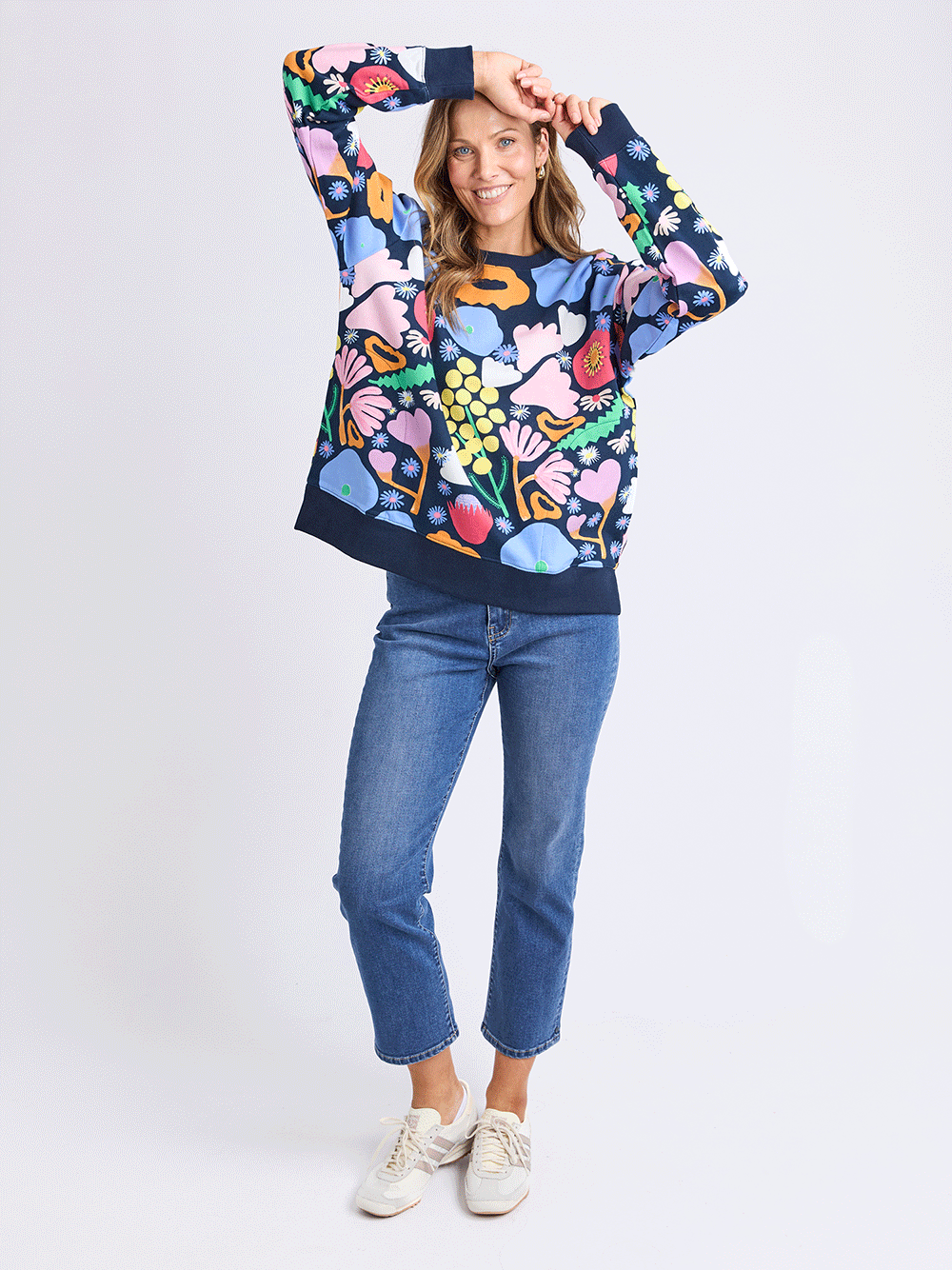 Flower Medley Crew Neck Sweater