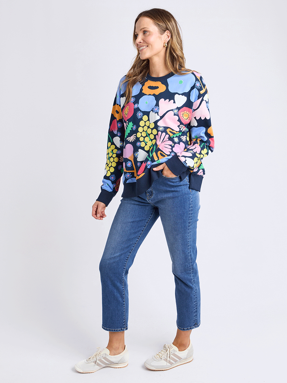 Flower Medley Crew Neck Sweater