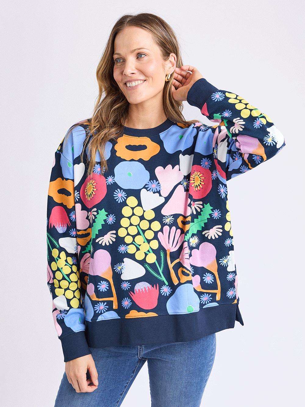 Flower Medley Crew Neck Sweater